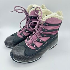 Kamik Kirkwood Womens Waterproof Winter Snow Boots Pink Suede Faux Fur Size 7.5